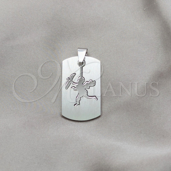 Dije Elegante 05.63.1172 Acero Inoxidable, Diseño de Angel, Pulido, Tono Plateado