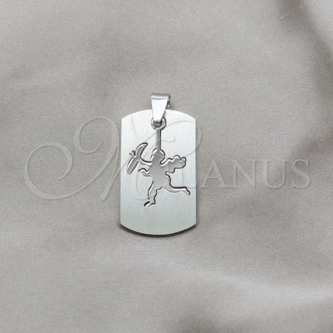 Dije Elegante 05.63.1172 Acero Inoxidable, Diseño de Angel, Pulido, Tono Plateado