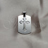 Dije Religioso 05.63.1179 Acero Inoxidable, Diseño de Cruz, Pulido, Tono Plateado