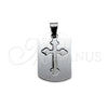 Dije Religioso 05.63.1179 Acero Inoxidable, Diseño de Cruz, Pulido, Tono Plateado