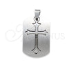 Dije Religioso 05.63.1180 Acero Inoxidable, Diseño de Cruz, Pulido, Tono Plateado