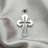 Dije Religioso 05.63.1182 Acero Inoxidable, Diseño de Cruz, Pulido, Tono Plateado