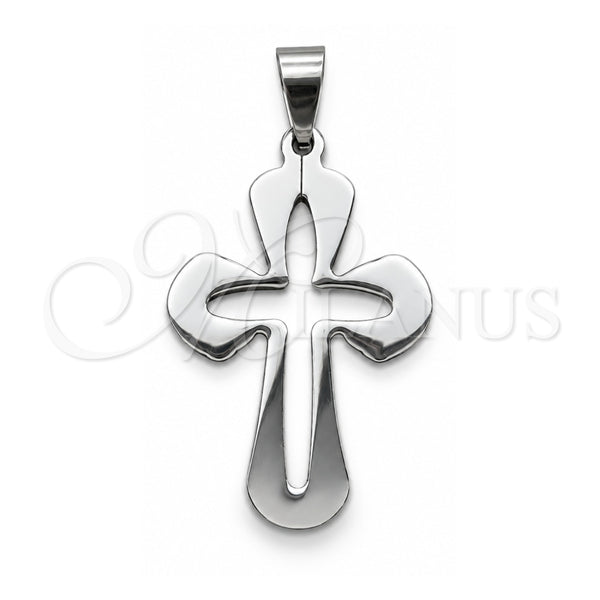 Dije Religioso 05.63.1182 Acero Inoxidable, Diseño de Cruz, Pulido, Tono Plateado