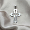 Dije Religioso 05.63.1182 Acero Inoxidable, Diseño de Cruz, Pulido, Tono Plateado