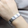 Pulsera Solida 03.63.22911.08 Acero Inoxidable, Pulido, Tono Plateado (12 MM Thickness, 8 Inches Length)
