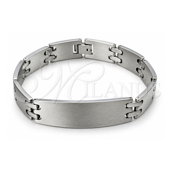 Pulsera Solida 03.63.22911.08 Acero Inoxidable, Pulido, Tono Plateado (Grosor 12 MM, 8 Pulgadas de Largo)