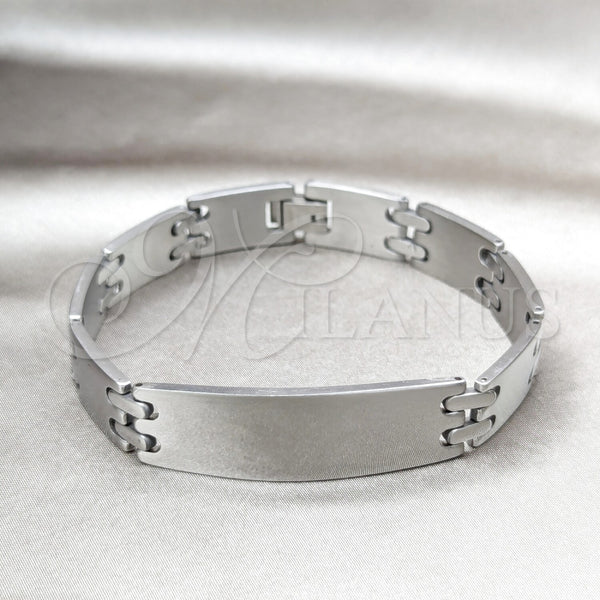 Pulsera Solida 03.63.22911.08 Acero Inoxidable, Pulido, Tono Plateado (12 MM Thickness, 8 Inches Length)