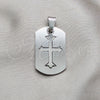 Dije Religioso 05.63.1183 Acero Inoxidable, Diseño de Cruz, Pulido, Tono Plateado