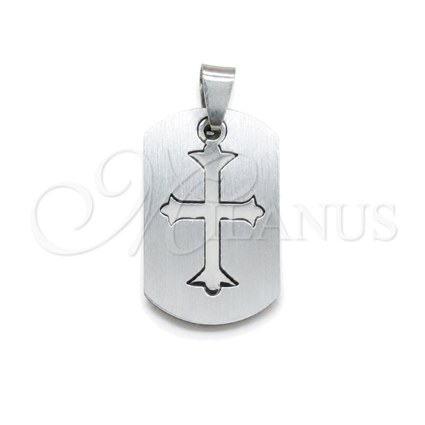 Dije Religioso 05.63.1183 Acero Inoxidable, Diseño de Cruz, Pulido, Tono Plateado