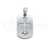 Dije Religioso 05.63.1183 Acero Inoxidable, Diseño de Cruz, Pulido, Tono Plateado
