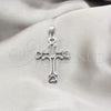 Dije Religioso 05.63.1184 Acero Inoxidable, Diseño de Cruz, Pulido, Tono Plateado