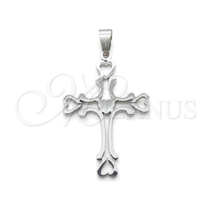 Dije Religioso 05.63.1184 Acero Inoxidable, Diseño de Cruz, Pulido, Tono Plateado