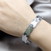 Pulsera Solida 03.63.22912.08 Acero Inoxidable, Pulido, Tono Plateado (12 MM Thickness, 8 Inches Length)