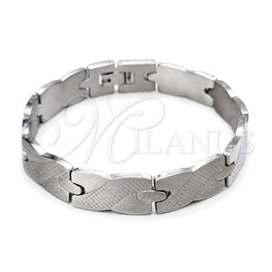 Pulsera Solida 03.63.22912.08 Acero Inoxidable, Pulido, Tono Plateado (12 MM Thickness, 8 Inches Length)