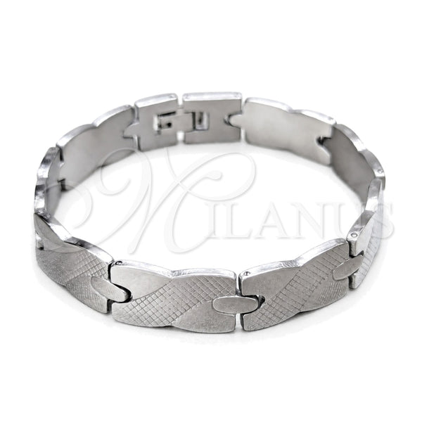 Pulsera Solida 03.63.22912.08 Acero Inoxidable, Pulido, Tono Plateado (12 MM Thickness, 8 Inches Length)