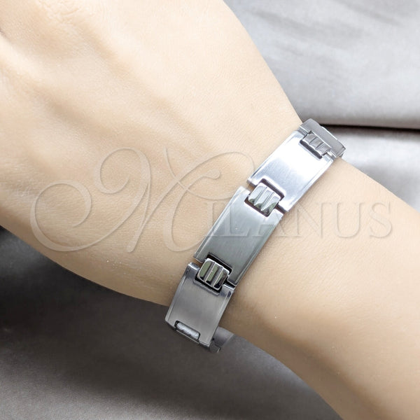 Pulsera Solida 03.63.22915.08 Acero Inoxidable, Pulido, Tono Plateado (13 MM Thickness, 8 Inches Length)
