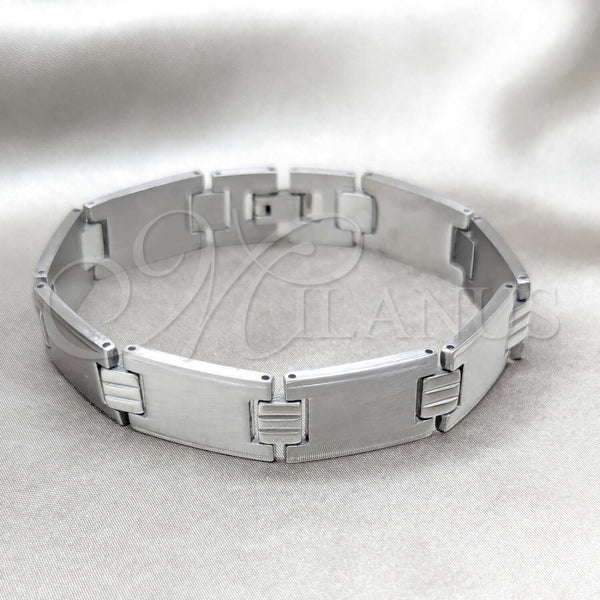 Pulsera Solida 03.63.22915.08 Acero Inoxidable, Pulido, Tono Plateado (13 MM Thickness, 8 Inches Length)
