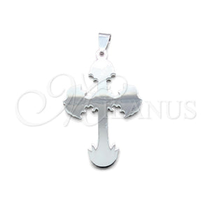Dije Religioso 05.63.1188 Acero Inoxidable, Diseño de Cruz, Pulido, Tono Plateado