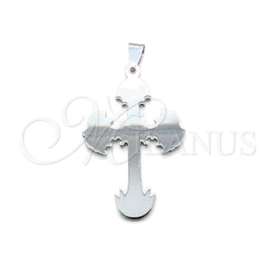 Dije Religioso 05.63.1188 Acero Inoxidable, Diseño de Cruz, Pulido, Tono Plateado
