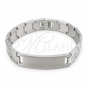 Pulsera Solida 03.63.22925.08 Acero Inoxidable, Pulido, Tono Plateado (13 MM Thickness, 8 Inches Length)