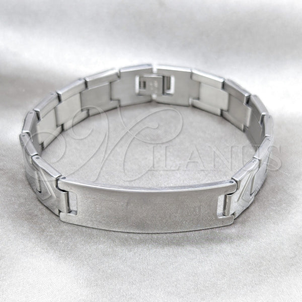 Pulsera Solida 03.63.22925.08 Acero Inoxidable, Pulido, Tono Plateado (13 MM Thickness, 8 Inches Length)