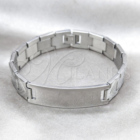 Pulsera Solida 03.63.22925.08 Acero Inoxidable, Pulido, Tono Plateado (13 MM Thickness, 8 Inches Length)