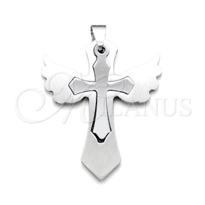 Dije Religioso 05.63.1190 Acero Inoxidable, Diseño de Cruz, Pulido, Tono Plateado
