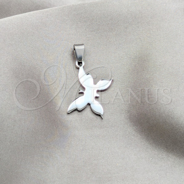 Dije Elegante 05.63.1194 Acero Inoxidable, Diseño de Mariposa, Pulido, Tono Plateado