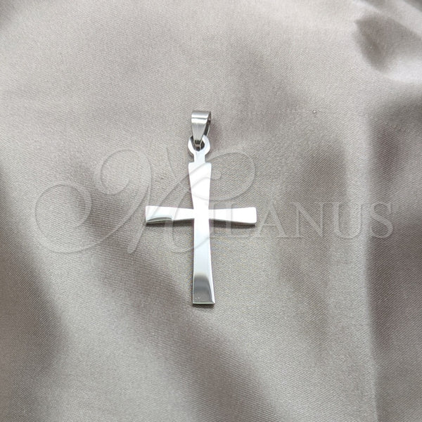 Dije Religioso 05.63.1205 Acero Inoxidable, Diseño de Cruz, Pulido, Tono Plateado