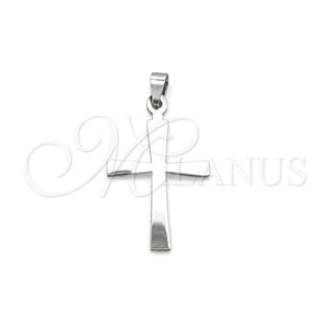 Dije Religioso 05.63.1205 Acero Inoxidable, Diseño de Cruz, Pulido, Tono Plateado