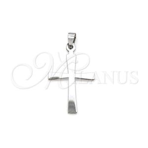 Dije Religioso 05.63.1205 Acero Inoxidable, Diseño de Cruz, Pulido, Tono Plateado