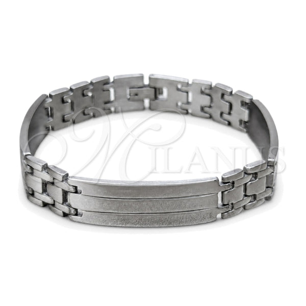 Pulsera Solida 03.63.22935.08 Acero Inoxidable, Pulido, Tono Plateado (11 MM Thickness, 8 Inches Length)