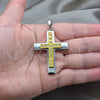Dije Religioso 05.63.1211 Acero Inoxidable, Diseño de Cruz, con Blanca Zirconia Cubica, Pulido, Tono Plateado