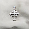 Dije Religioso 05.63.1216 Acero Inoxidable, Diseño de Cruz, Pulido, Tono Plateado