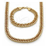 Collar y Pulsera 06.331.0007 Oro Laminado, Pulido, Tono Dorado