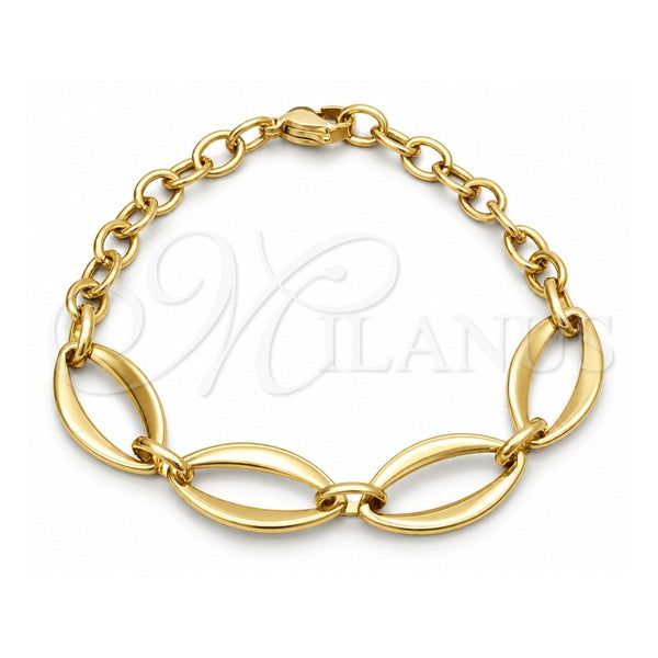 Pulsera Elegante 03.63.22945.08 Acero Inoxidable, Pulido, Tono Dorado (Grosor 06 MM, 8 Pulgadas de Largo)