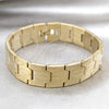 Pulsera Solida 03.63.22950.08 Acero Inoxidable, Pulido, Tono Dorado (16 MM Thickness, 8 Inches Length)