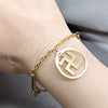 Pulsera de Dije 03.63.22960.07 Acero Inoxidable, Diseño de Diamante, Pulido, Tono Dorado (03 MM Thickness, 7 Inches Length)