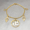 Pulsera de Dije 03.63.22960.07 Acero Inoxidable, Diseño de Diamante, Pulido, Tono Dorado (03 MM Thickness, 7 Inches Length)
