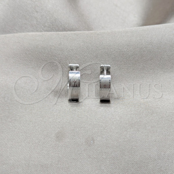 Argolla Huggie 02.63.2765.10 Acero Inoxidable, Diseño de Cruz, Pulido, Tono Plateado