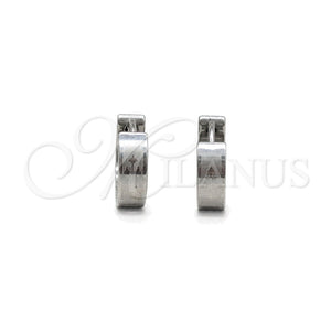 Argolla Huggie 02.63.2765.10 Acero Inoxidable, Diseño de Cruz, Pulido, Tono Plateado