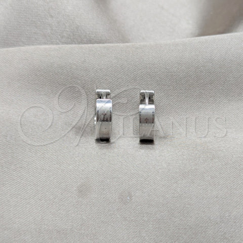 Argolla Huggie 02.63.2765.10 Acero Inoxidable, Diseño de Cruz, Pulido, Tono Plateado
