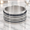 Anillo de Hombre 01.63.0585.08 Acero Inoxidable, Diseño de Duplo, Pulido, Tono Plateado (Tamaño 9)