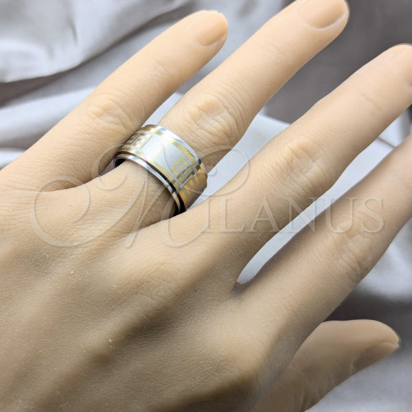 Anillo de Hombre 01.63.0589.06 Acero Inoxidable, Diseño de Duplo, Pulido, Tono Plateado (Size 8)