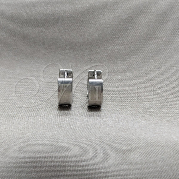 Argolla Huggie 02.63.2770.07 Acero Inoxidable, Diseño de Estrella, Pulido, Tono Plateado