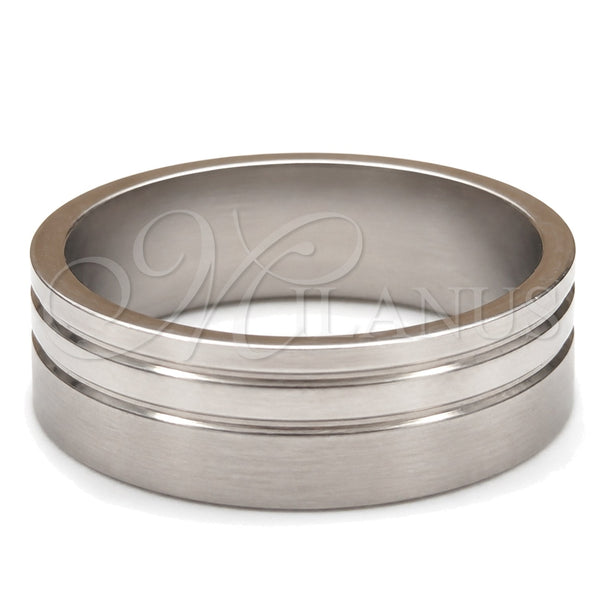 Anillo de Hombre 01.63.0589.07 Acero Inoxidable, Diseño de Duplo, Pulido, Tono Plateado (Size 7)