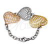 Pulsera Elegante 03.63.22980.08 Acero Inoxidable, Diseño de Corazón, Pulido, Tres Tonos (06 MM Thickness, 8 Inches Length)