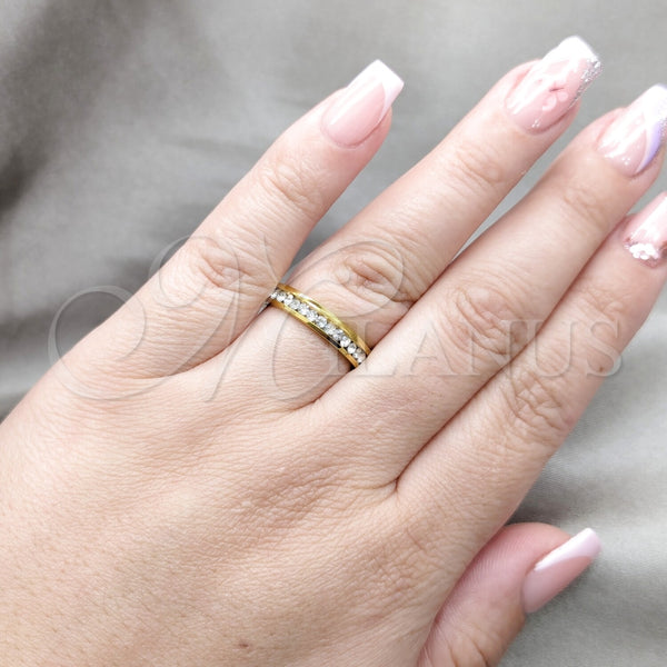 Anillo de Hombre 01.63.0596.07 Acero Inoxidable, con Blanca Cristal, Pulido, Tono Plateado (Size 7)