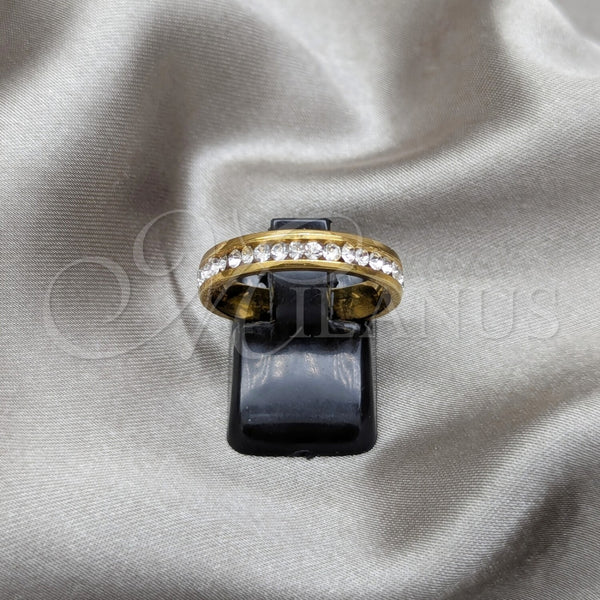 Anillo de Hombre 01.63.0596.07 Acero Inoxidable, con Blanca Cristal, Pulido, Tono Plateado (Size 7)