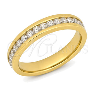 Anillo de Hombre 01.63.0596.07 Acero Inoxidable, con Blanca Cristal, Pulido, Tono Plateado (Size 7)